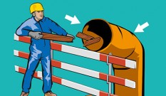 La goulotte à gravats, pour envoyer directement dans les bennes